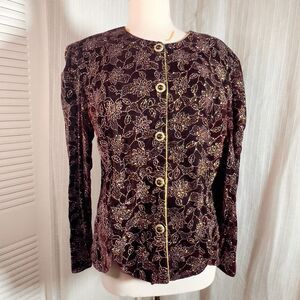 R&K Evening Blazer XL Vintage 80's Romantic Academia Structured Jacket